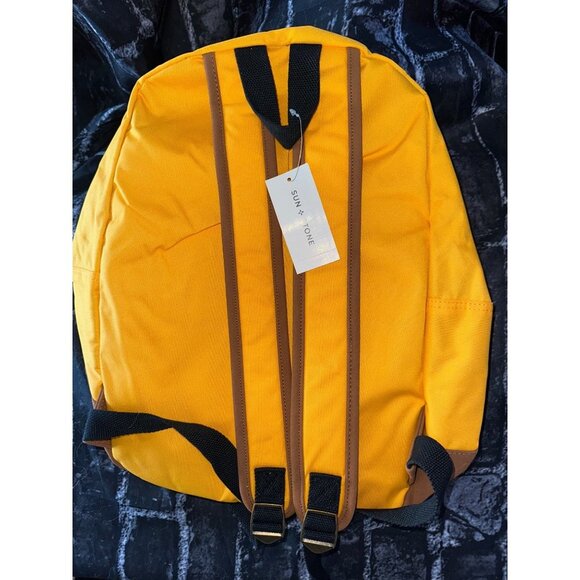 Sun + Stone Riley Colorblocked Backpack, Mustard, NWT - Picture 3 of 4